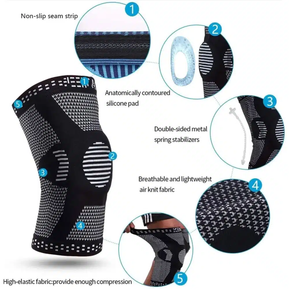 Quality Performance Silicone Knee Compression Support Brace